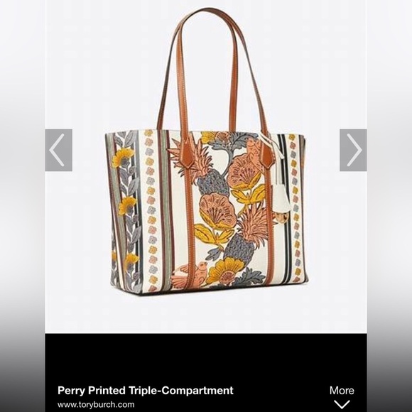 GORGEOUS TORY BURCH printed triple compartment Perry Tote - Picture 3 of 12